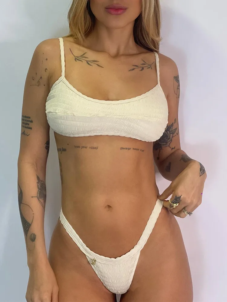 CONJUNTO biquíni top ELOÁ & calcinha FITA marfim